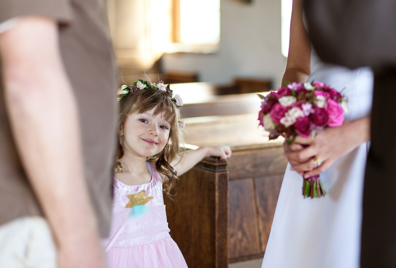 lake tekapo wedding girl smiling