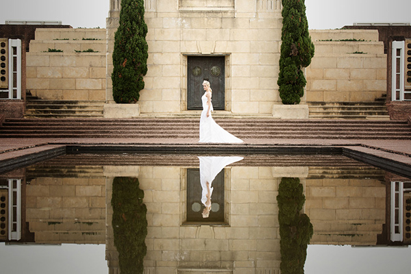 auckland bridal shoot reflection
