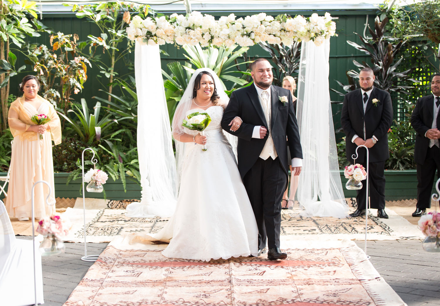 auckland botanic gardens wedding bride procession