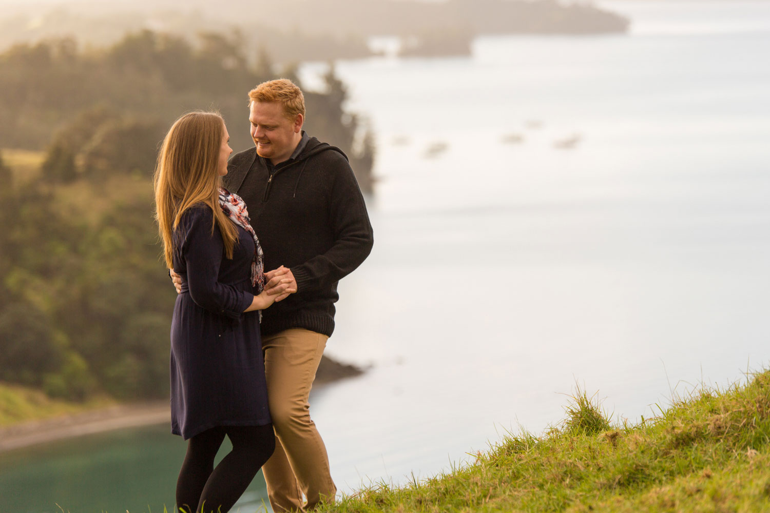 auckland engagement photo couple standing together