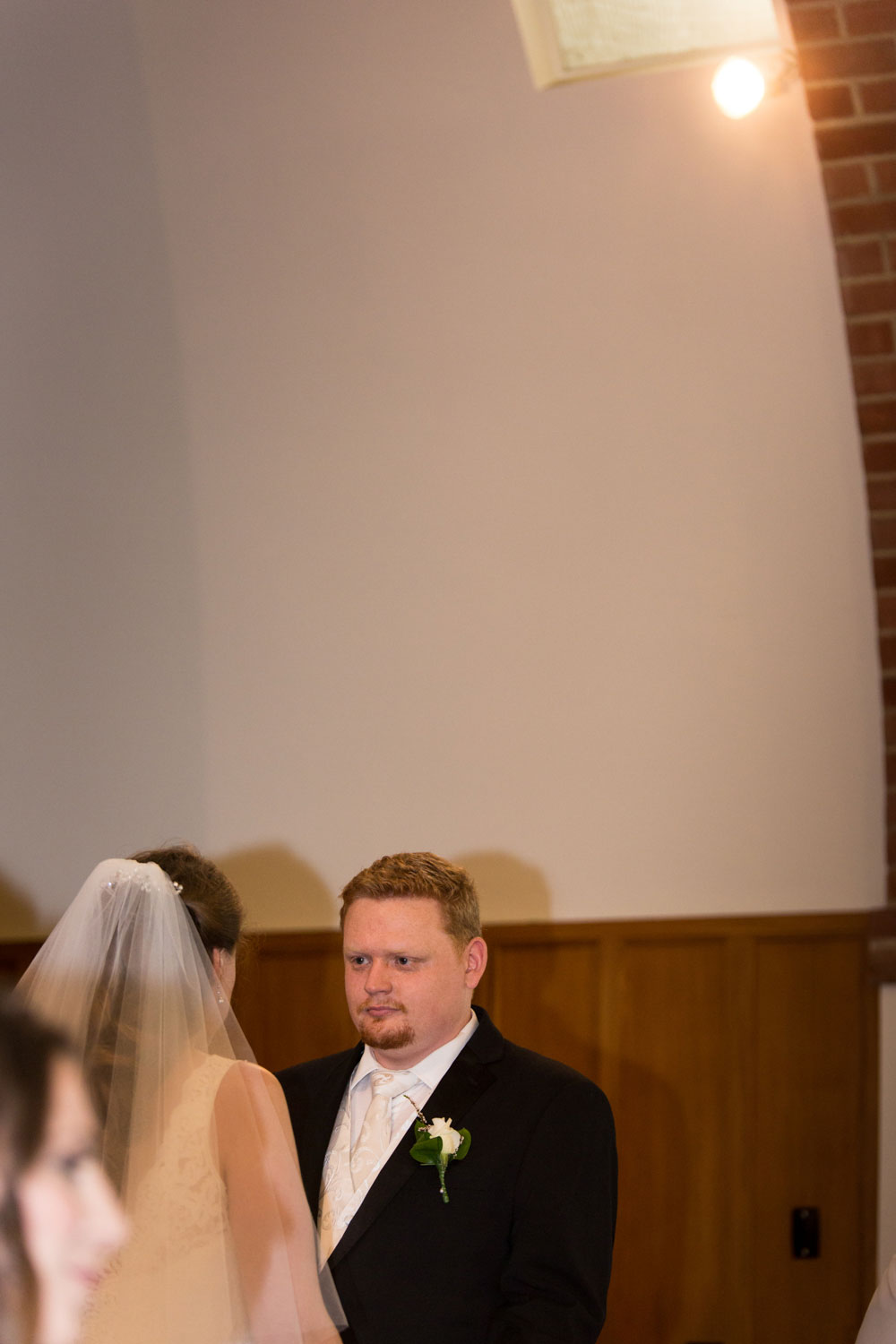 auckland wedding groom reaction during ceremony