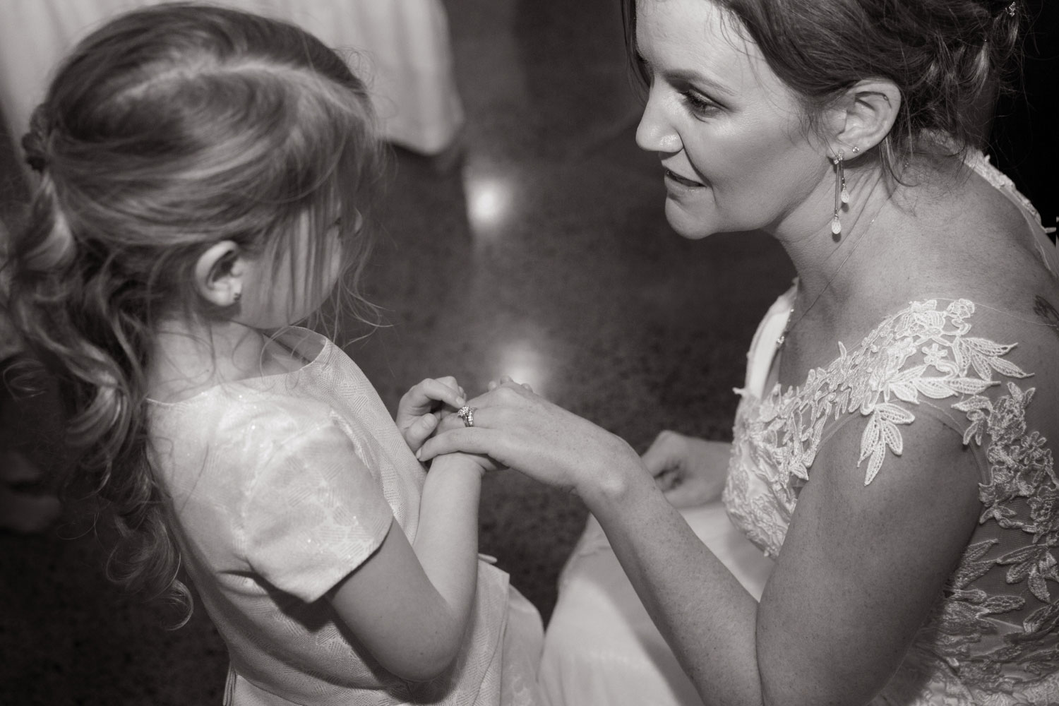markovina wedding bride and daughter share a moment