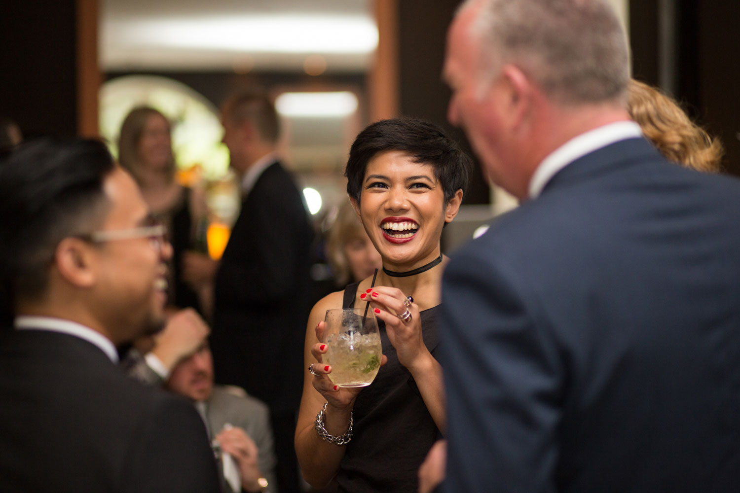 guests mingling at wedding reception