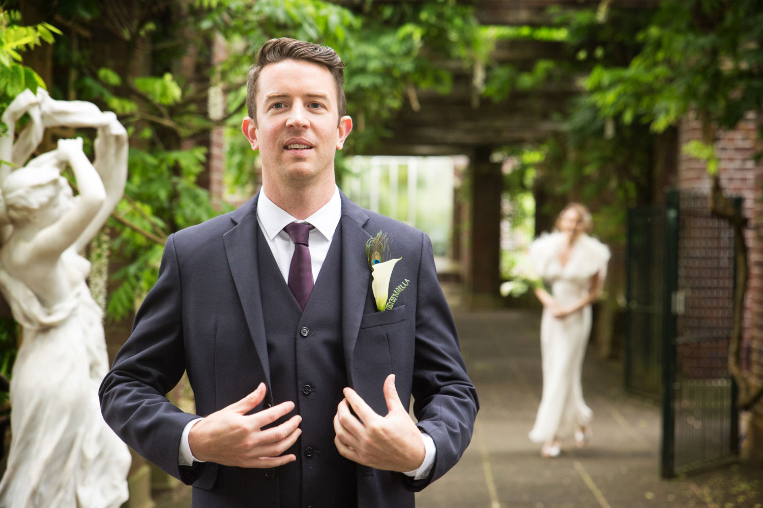 groom reaction wedding first look