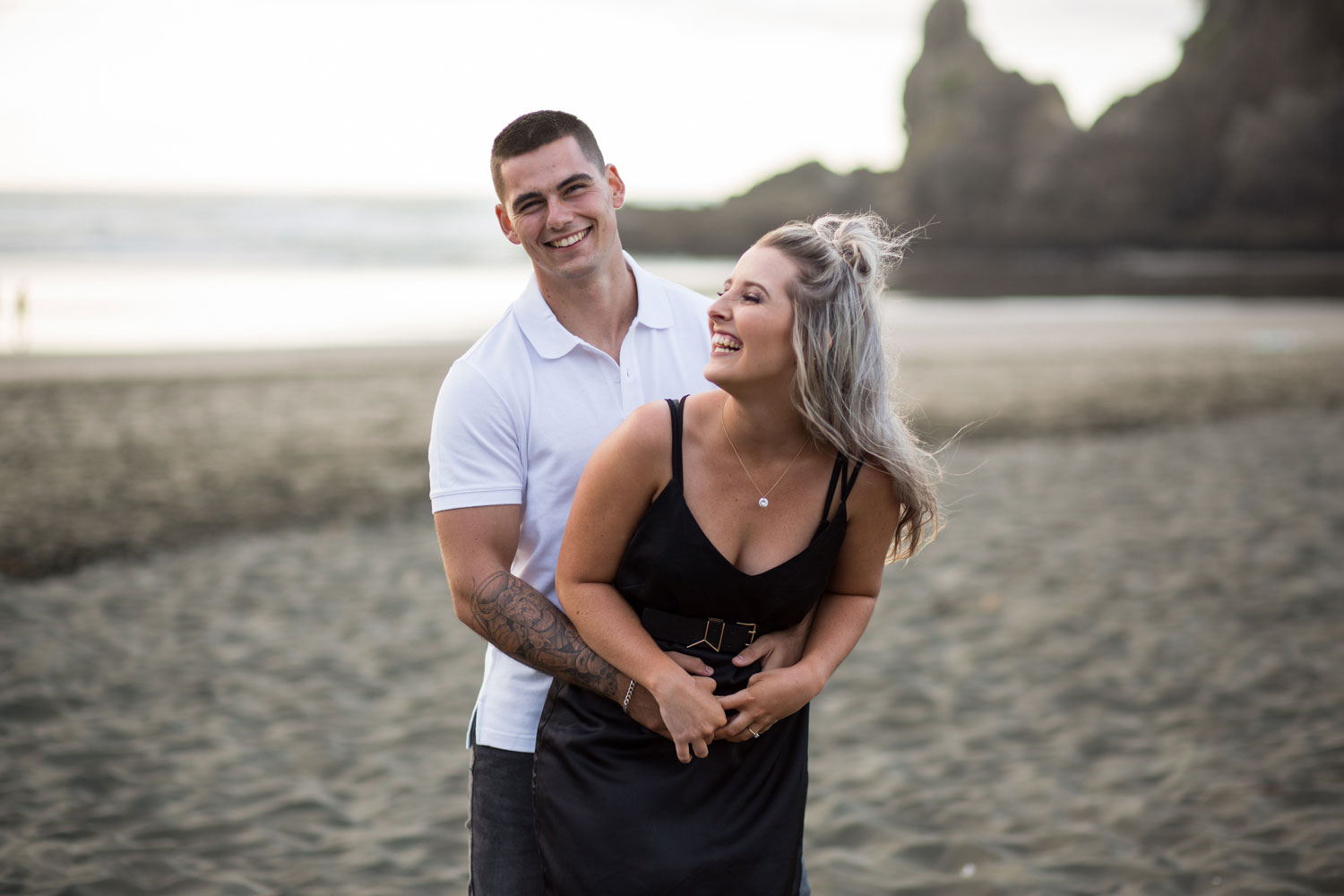 couple having fun at beach