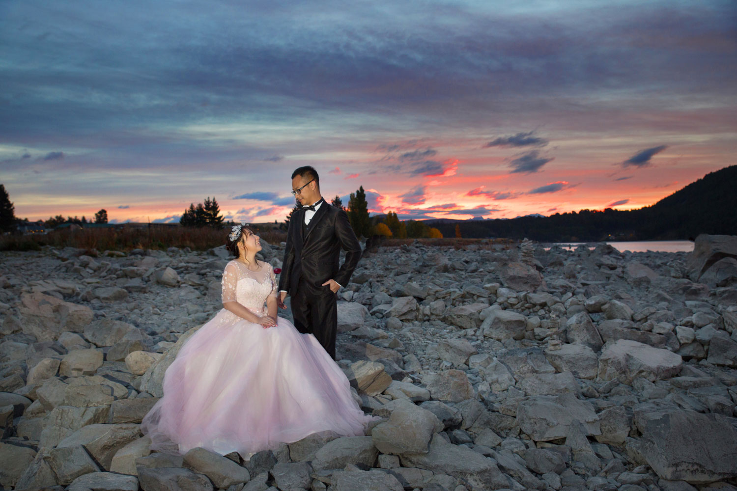 couple looking sunset