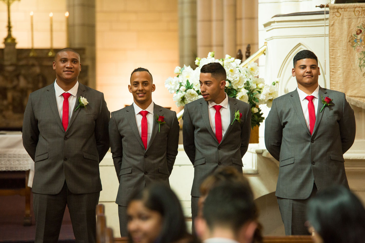 auckland wedding st matthew-in-the-city groom and the boys waiting