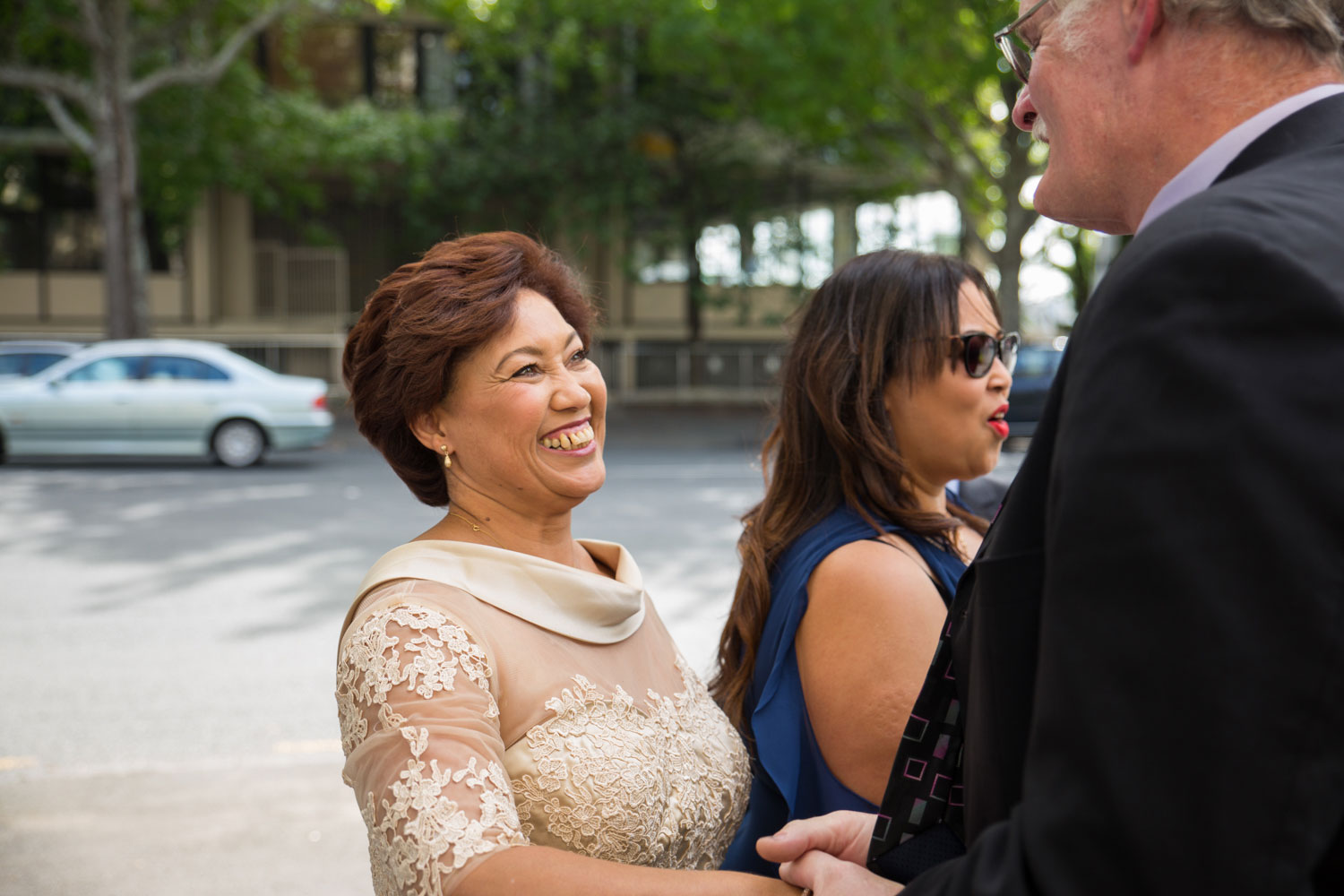 auckland wedding guest congratulating