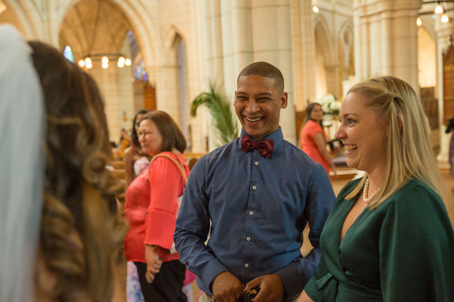 auckland wedding guests talking