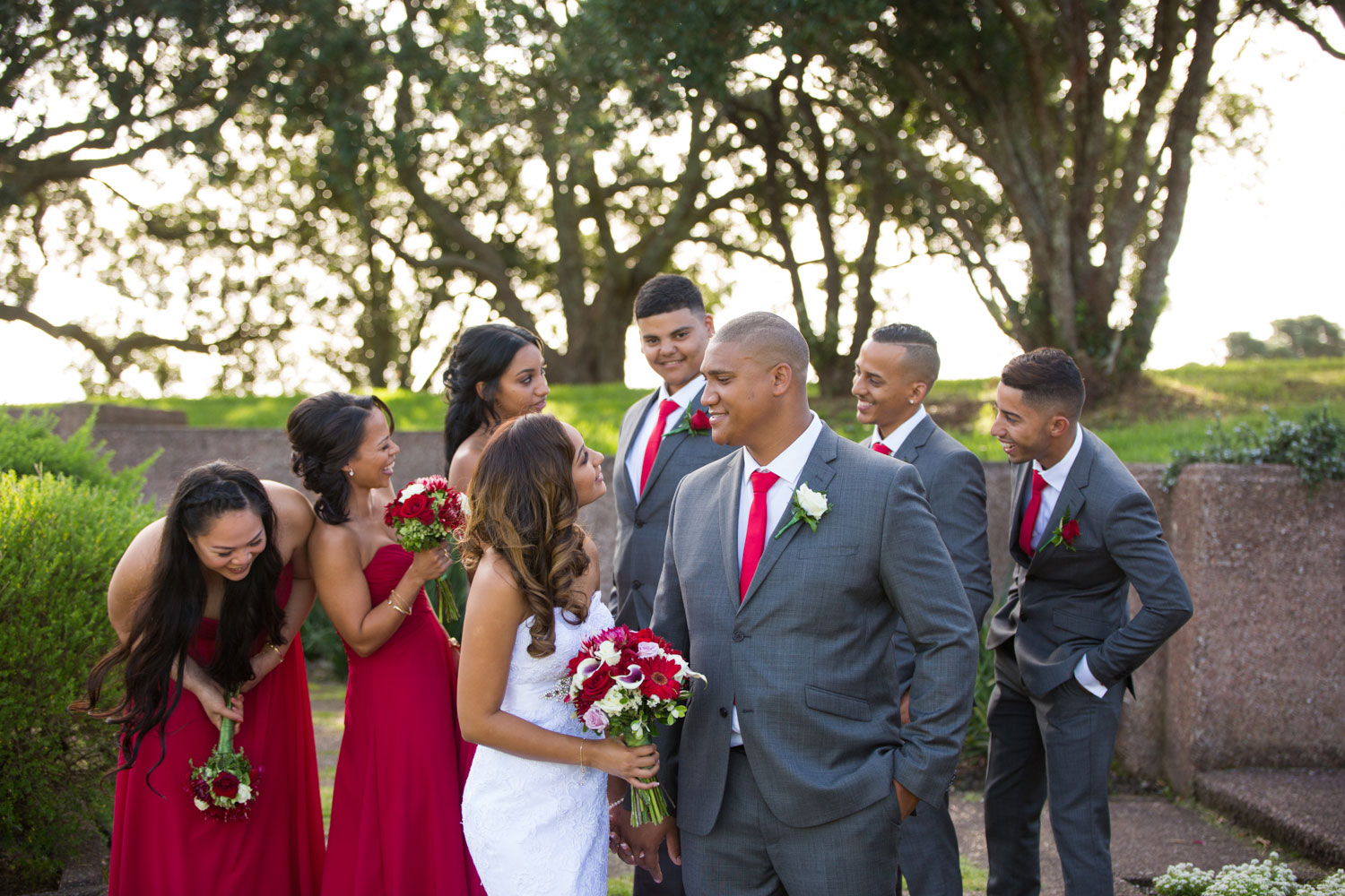 auckland wedding bridal party creative photos