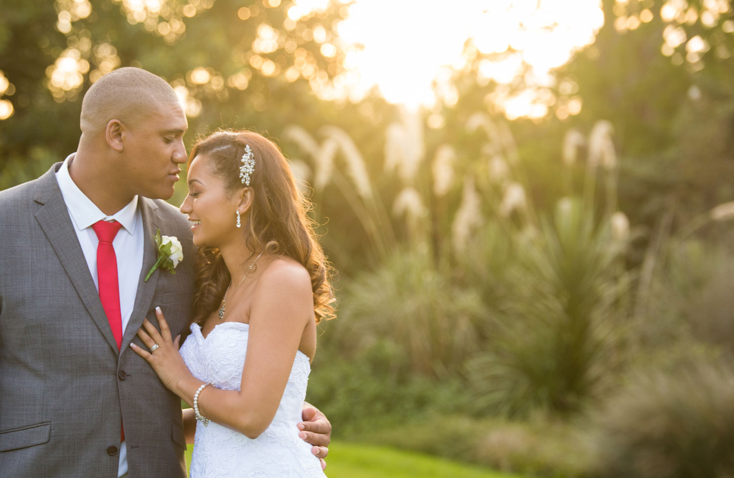 auckland botanic gardens wedding sunset photos