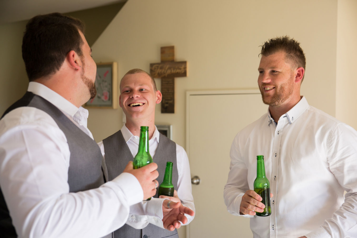 groom and the boys having a laugh