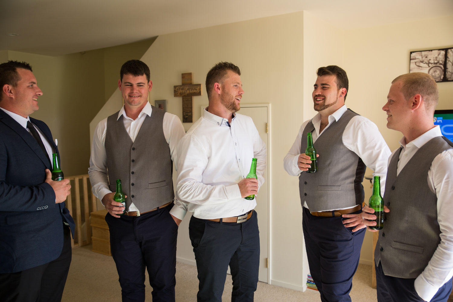 groom and the boys talking