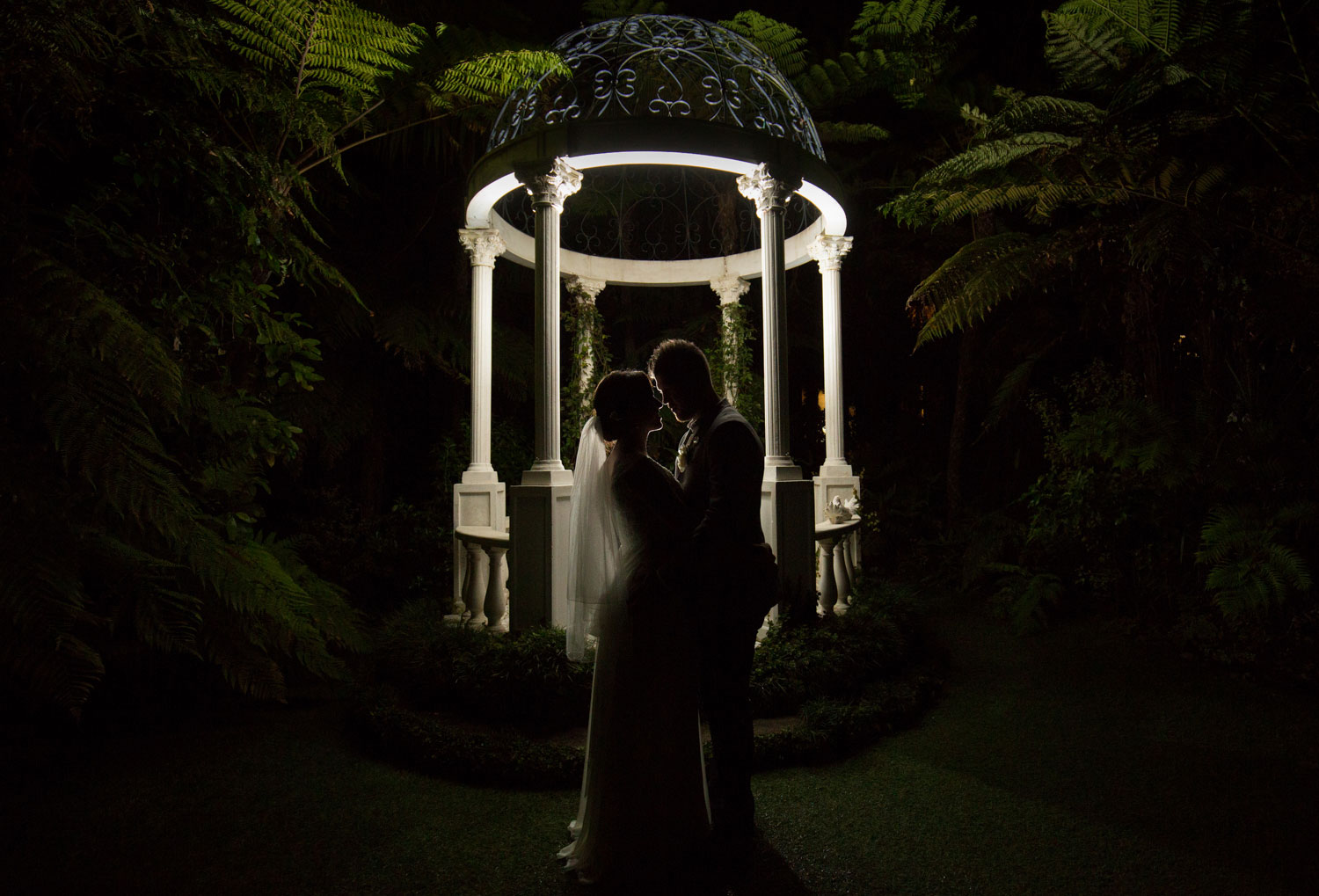 sillhouette photo of couple at cassels venue