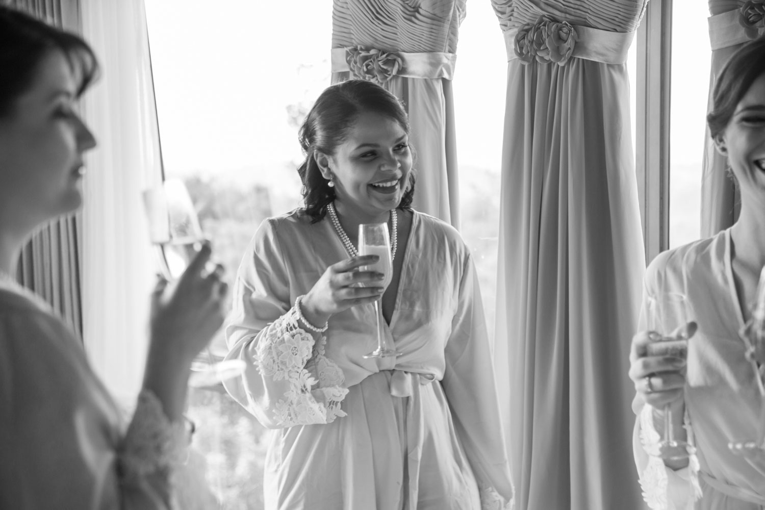 maid of honor smiling