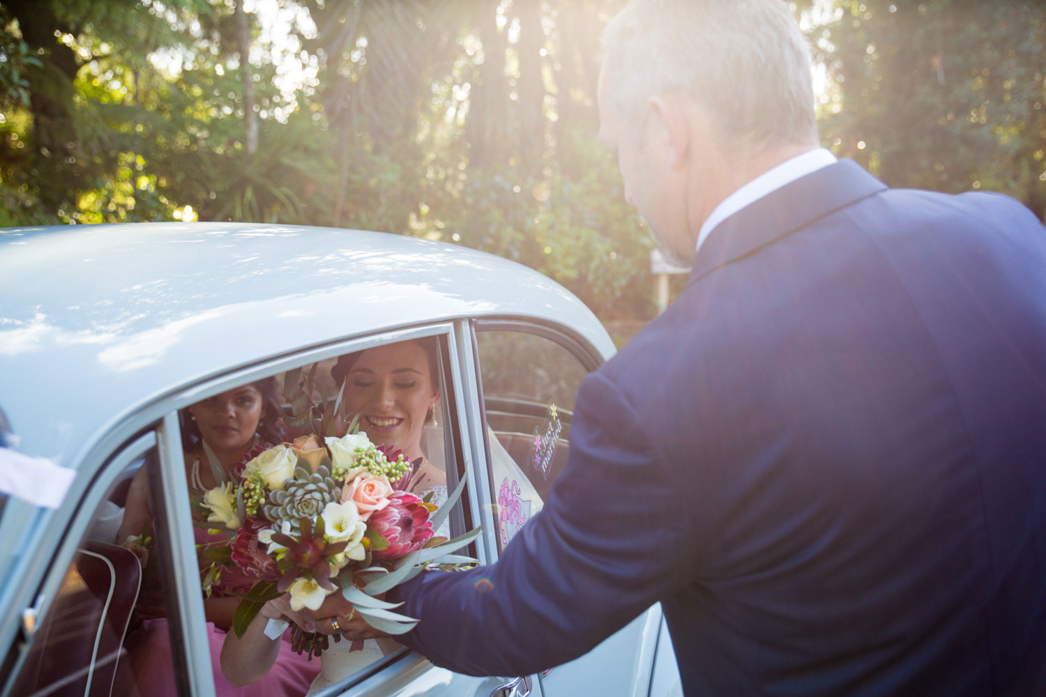 father sending bride off