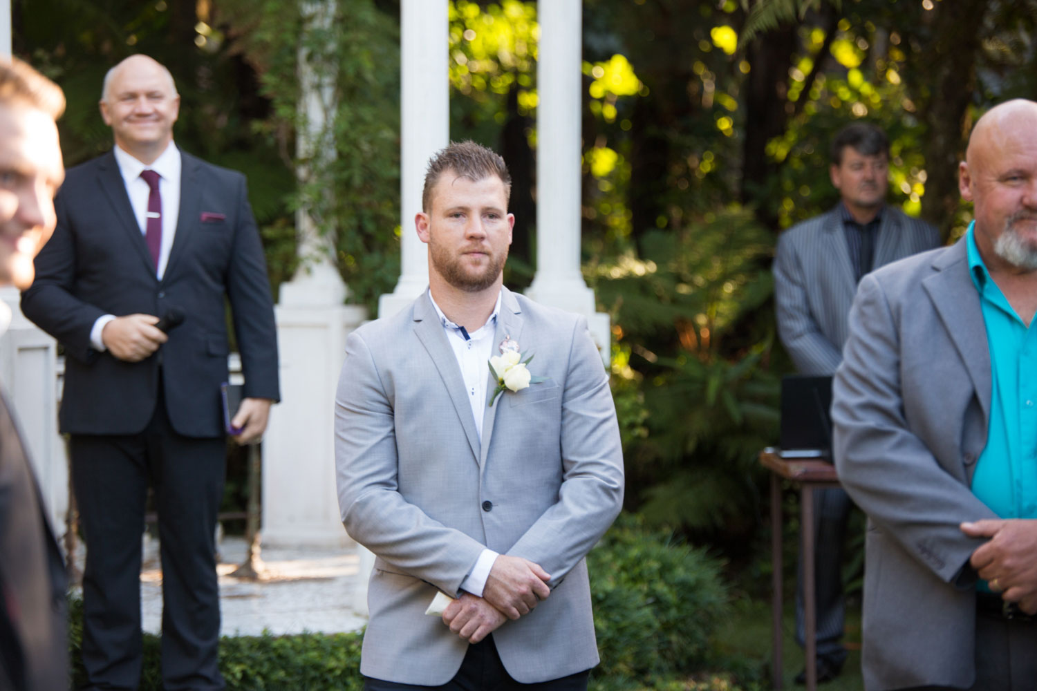 wedding ceremony groom reaction