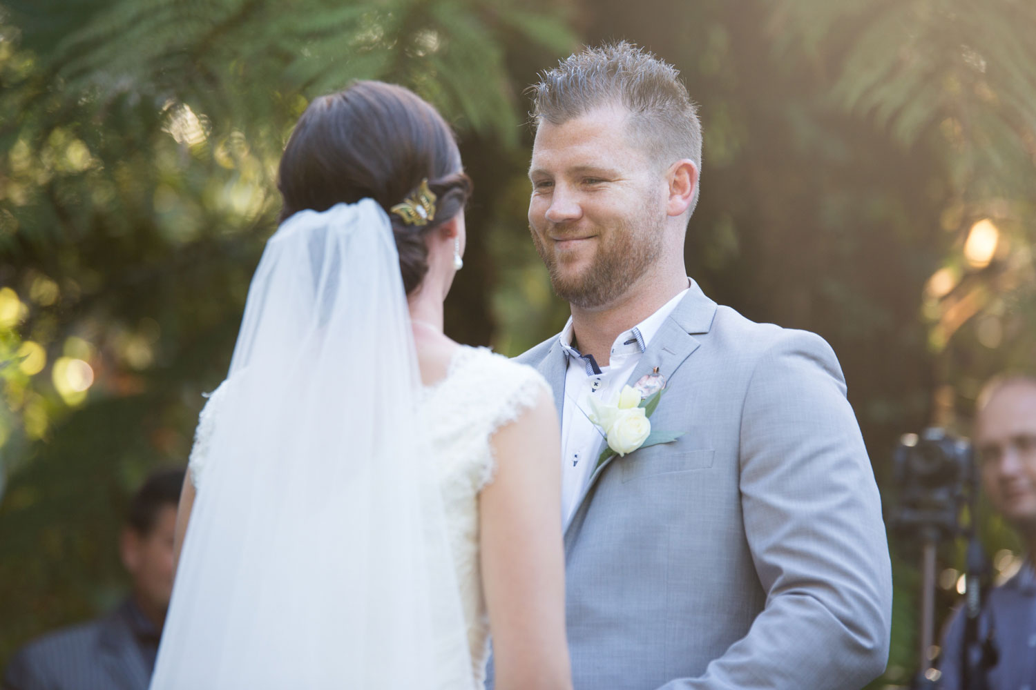 groom smiling ceremony