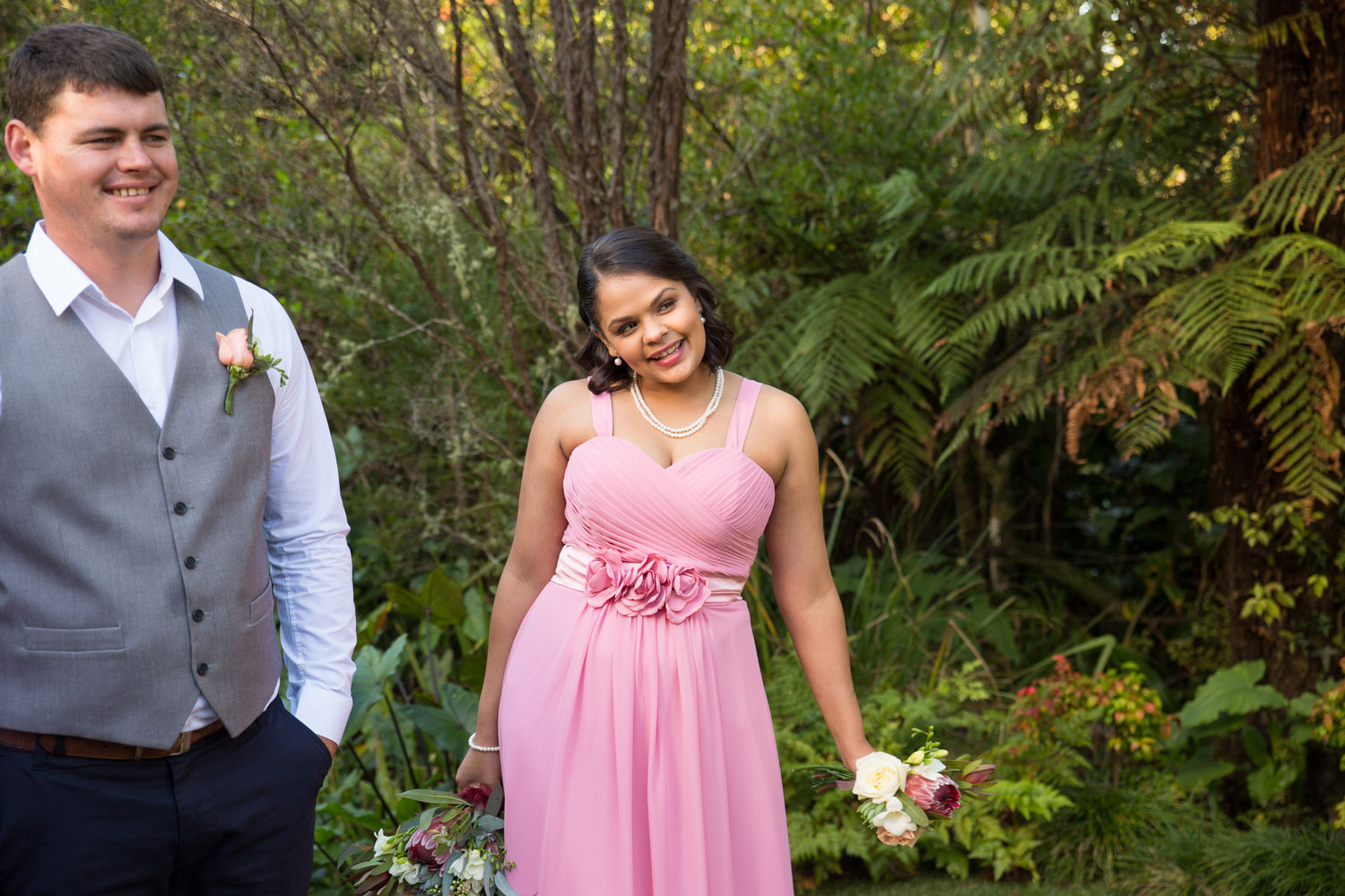 maid of honor smiling