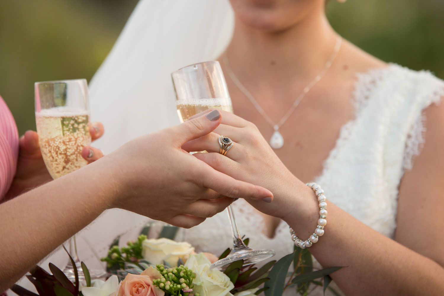 wedding ring on bride