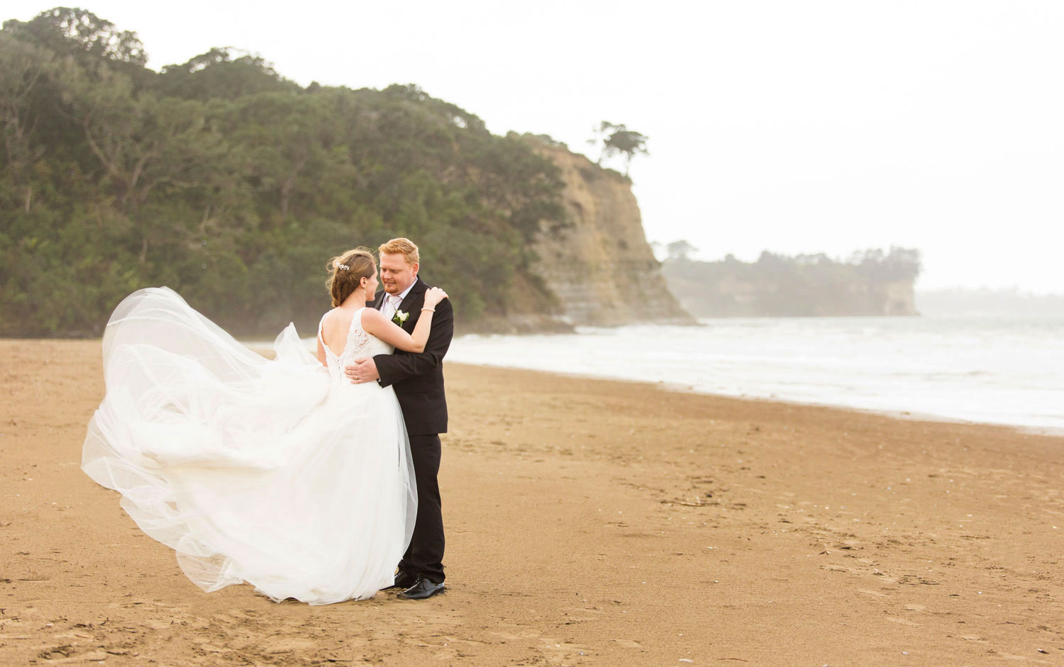 long bay beach wedding photo