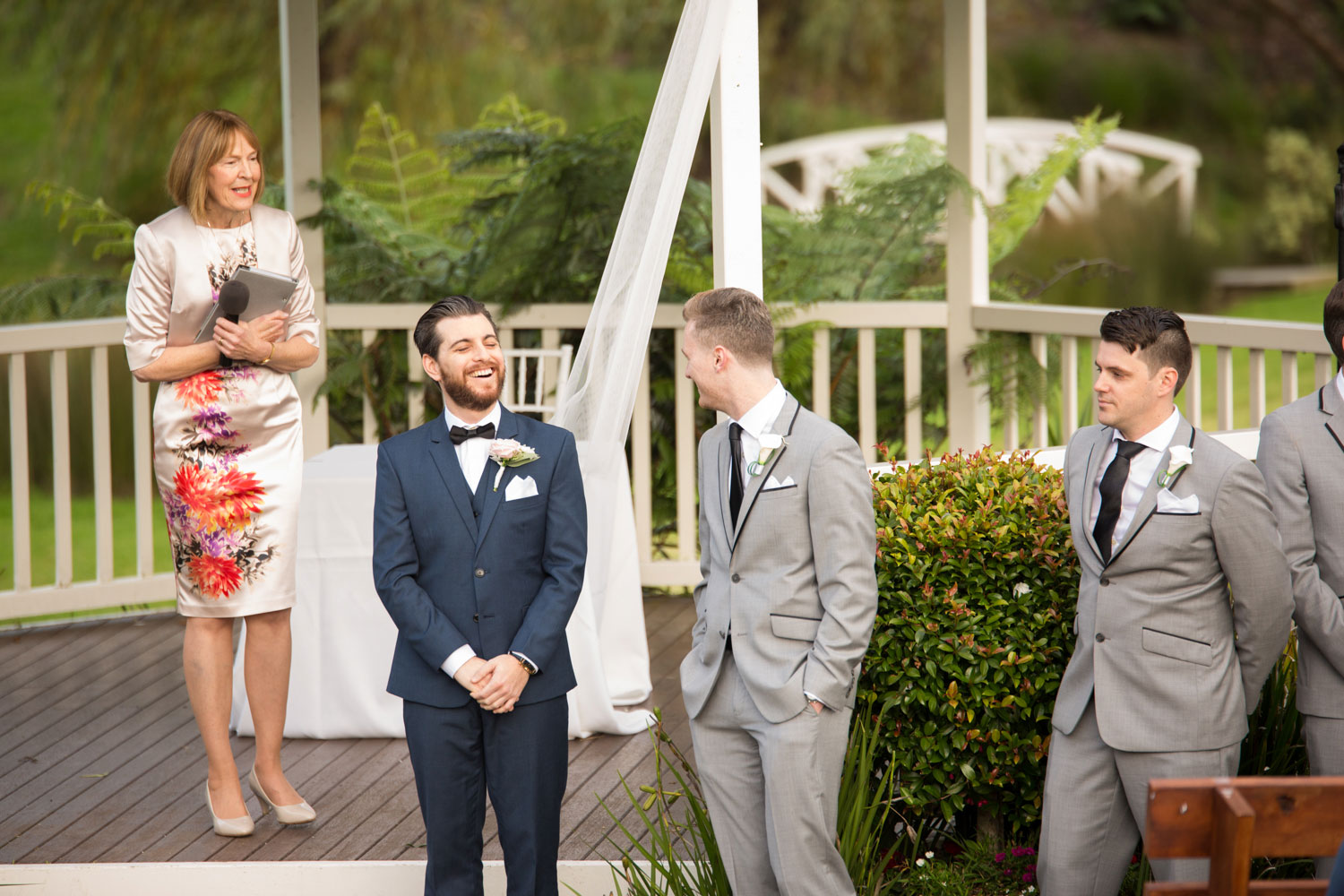 groom and groomsman having a chat