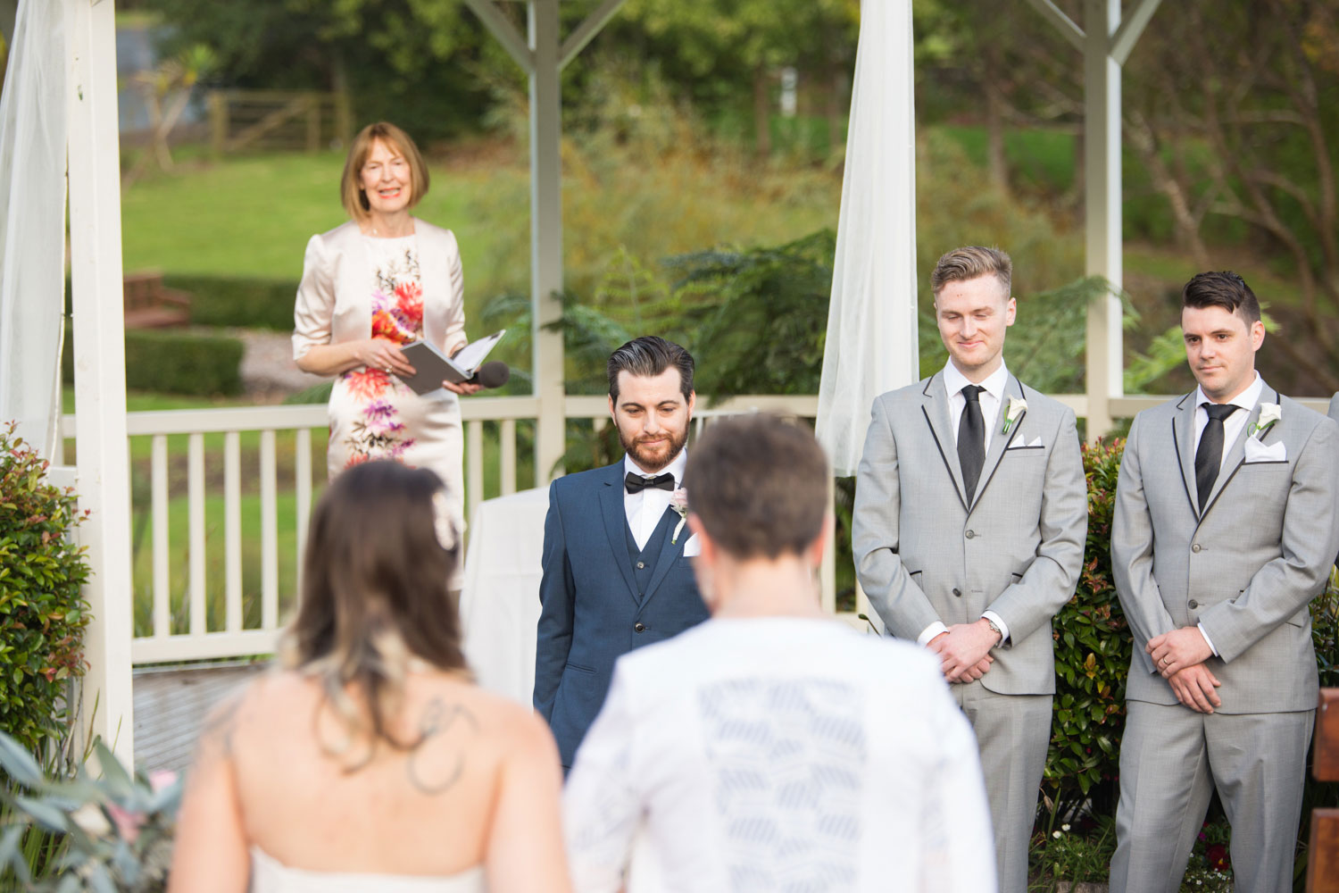 groom reaction to bride and mother gracehill auckland wedding