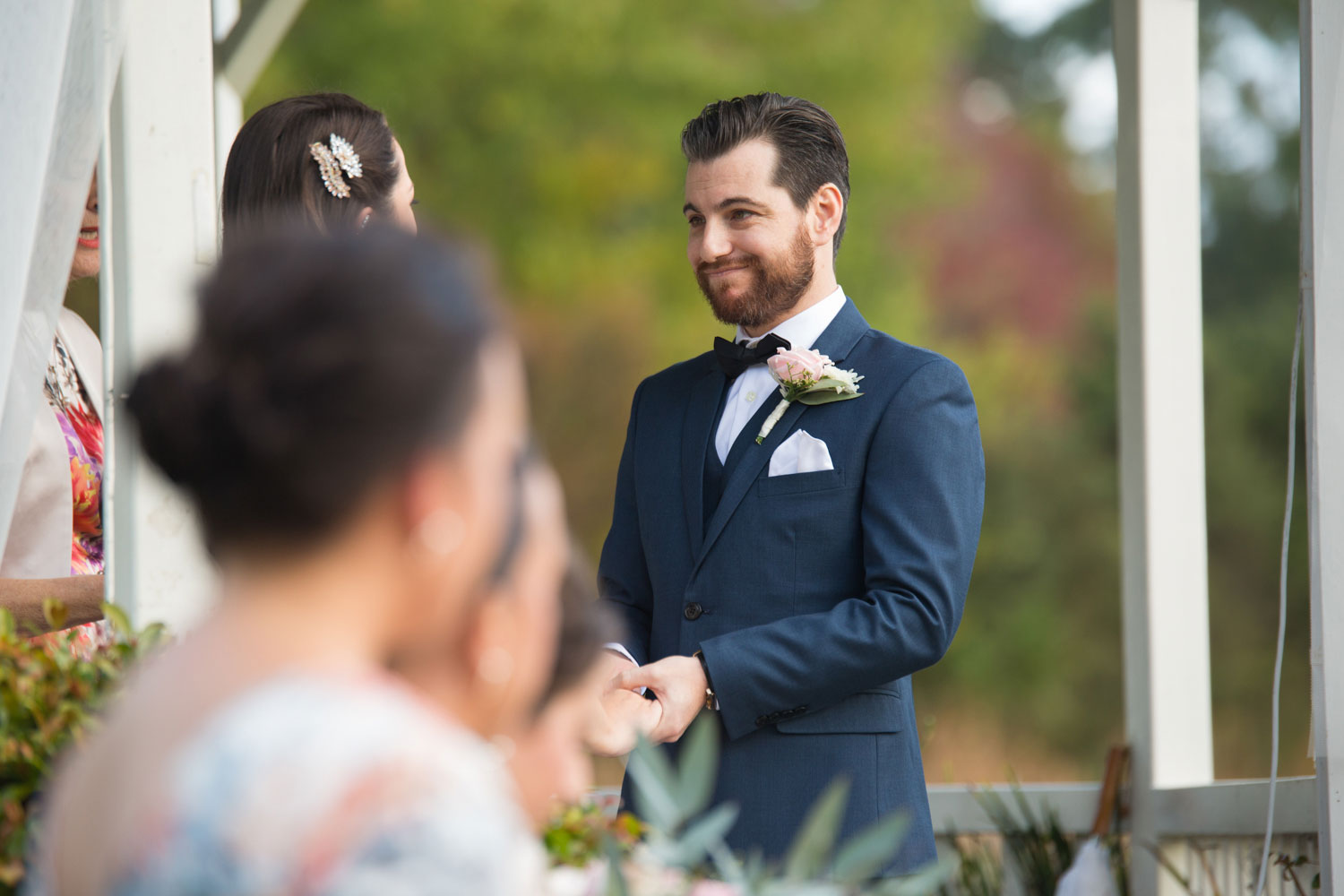groom during wedding ceremony