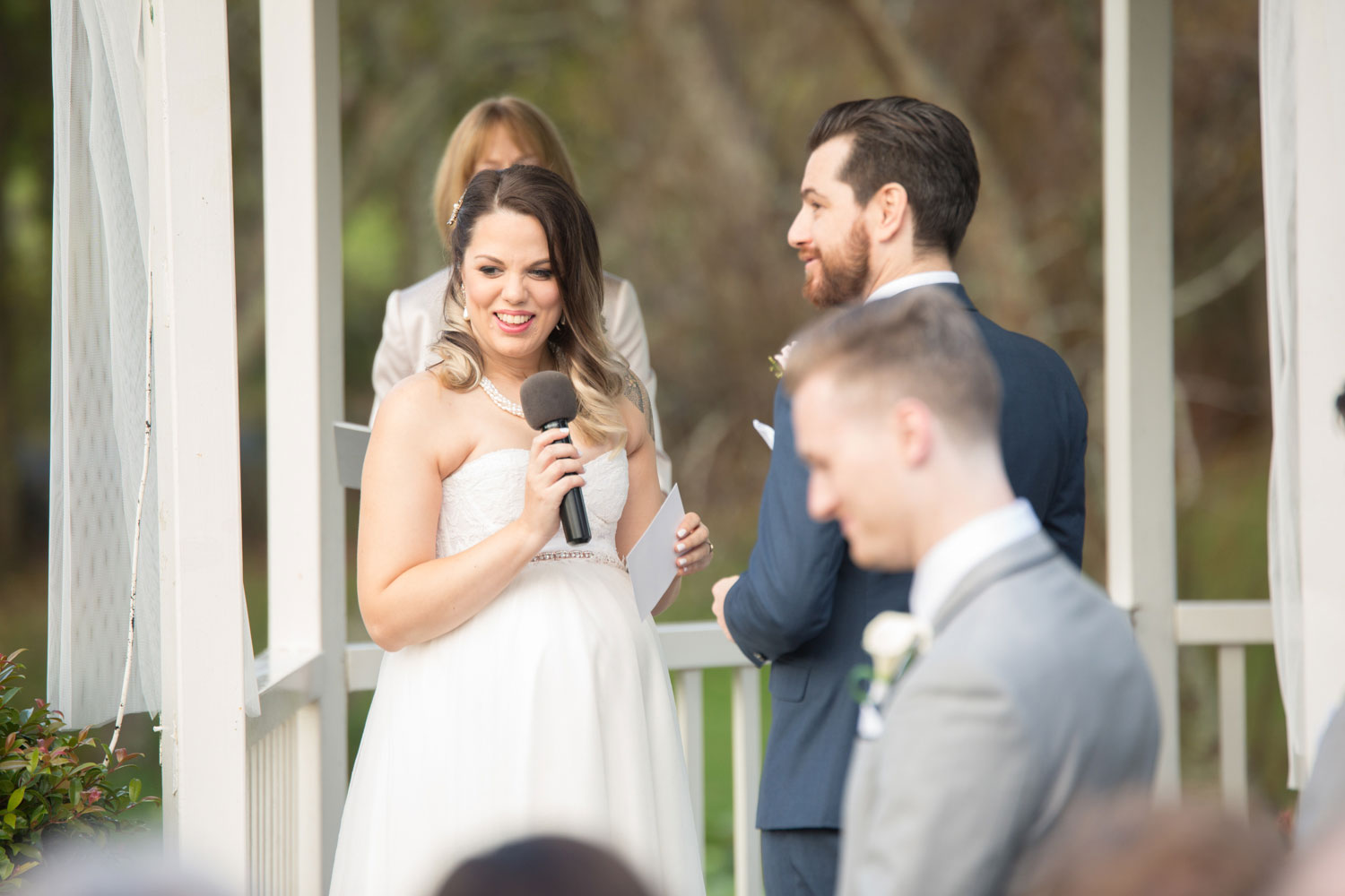 bride saying her vows during ceremony