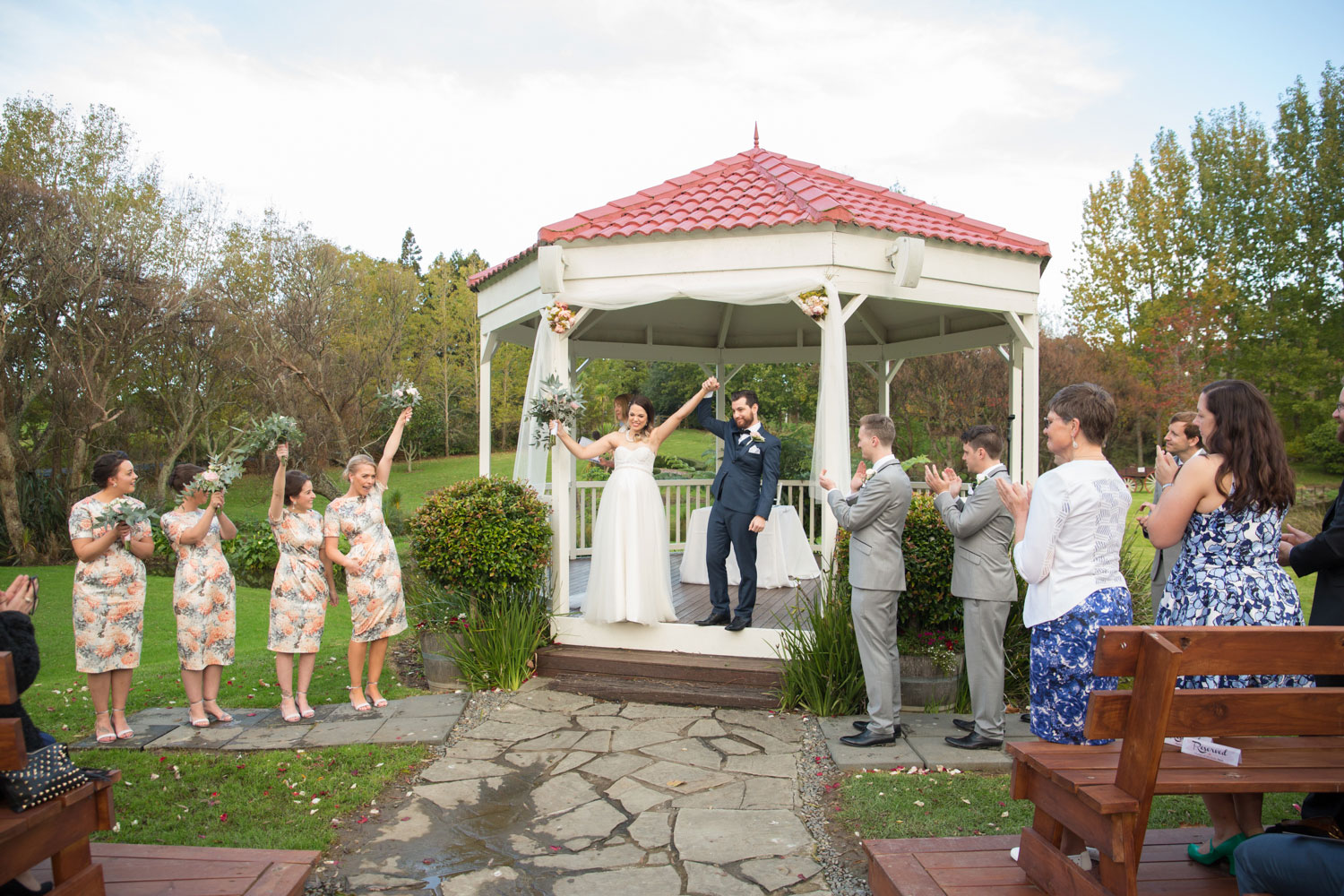 bride and groom pronounced husband and wife gracehill auckland wedding