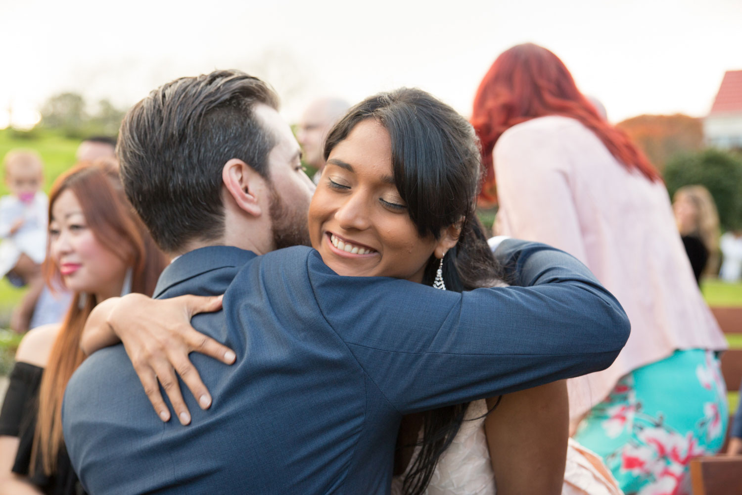 groom hugging guest at gracehill venue