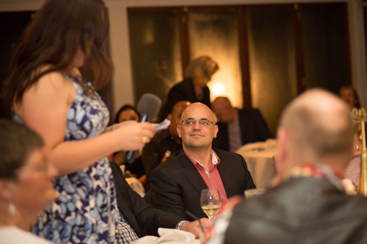 guest listening during reception