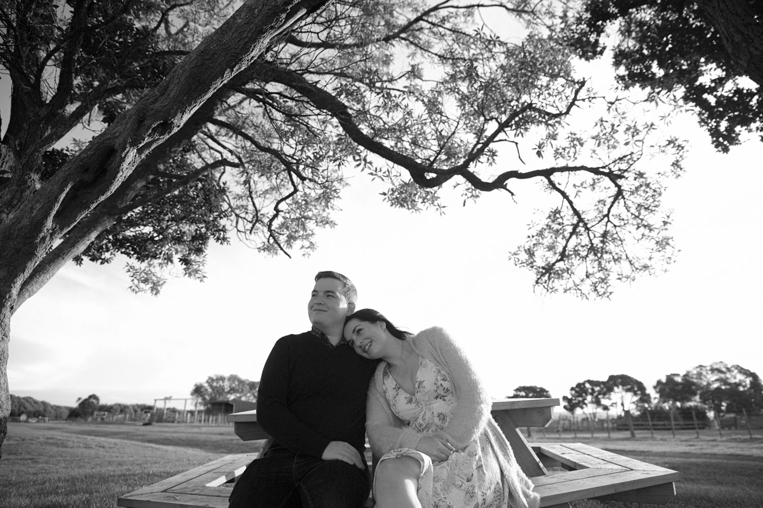 auckland engagement shoot black and white