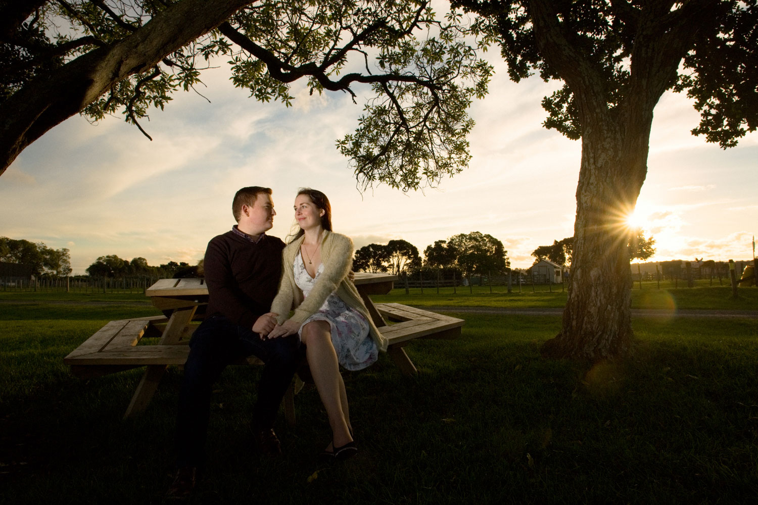 auckland prewedding shoot couple sunset photo