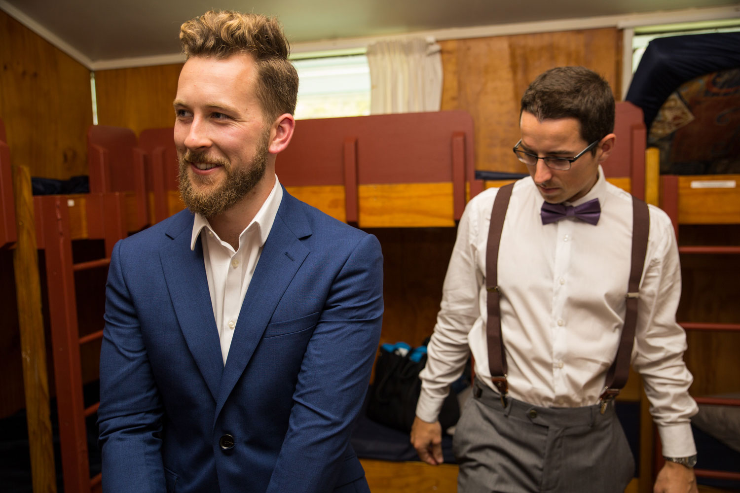 auckland wedding groom smiling