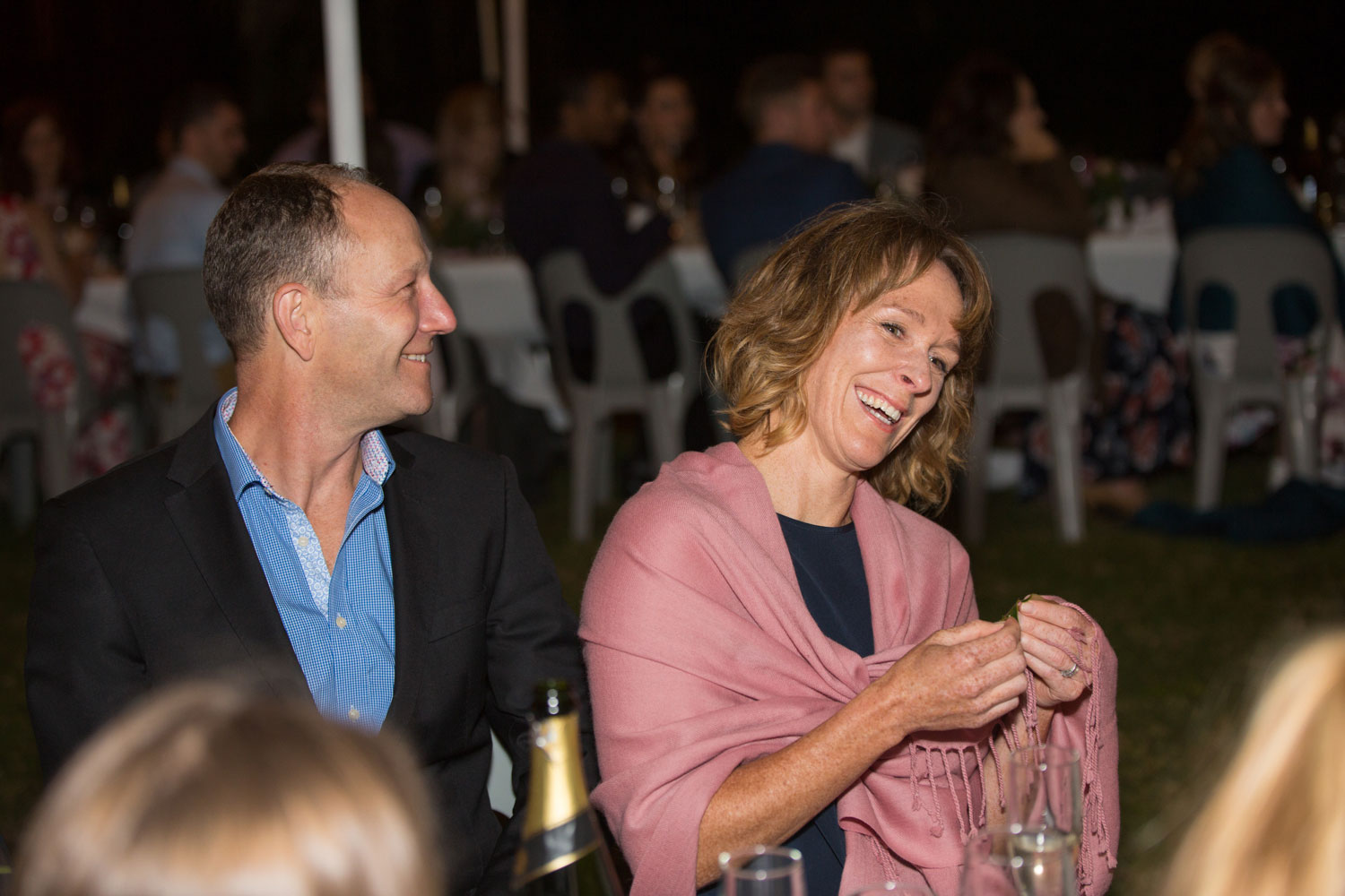 auckland wedding guest enjoying herself