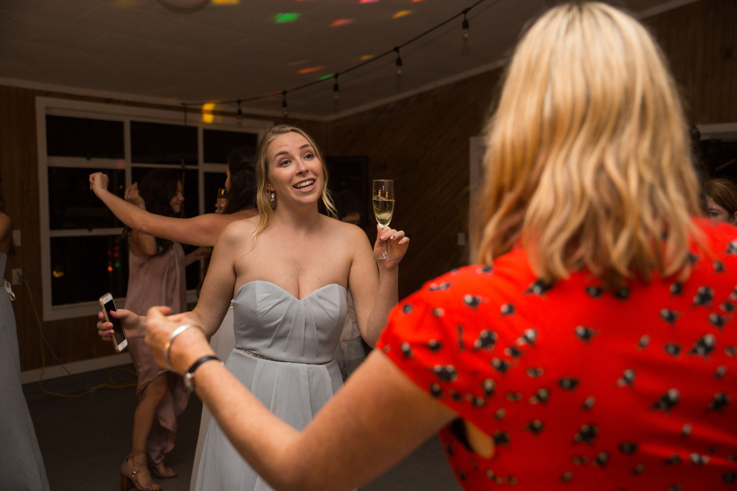 auckland wedding bridesmaid on the dance floor