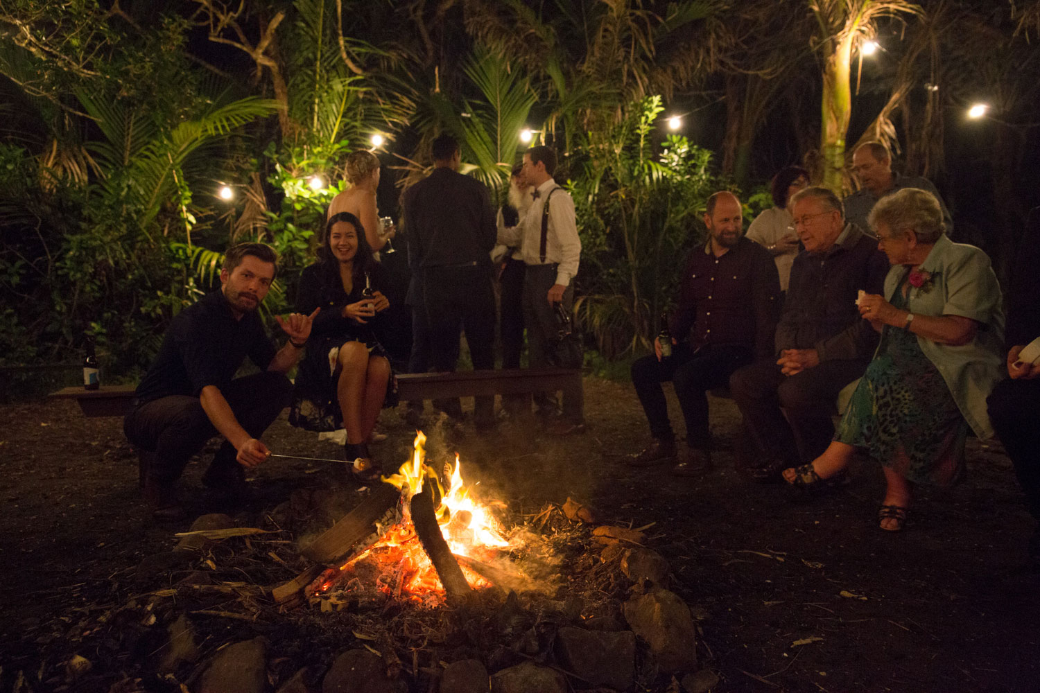 auckland wedding bonfire