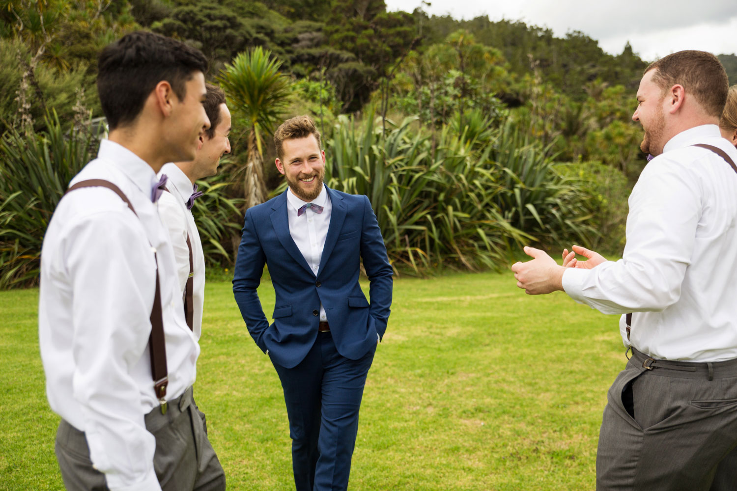 auckland wedding the boys having fun