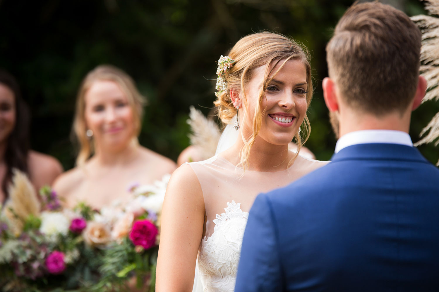 auckland wedding bride smiling