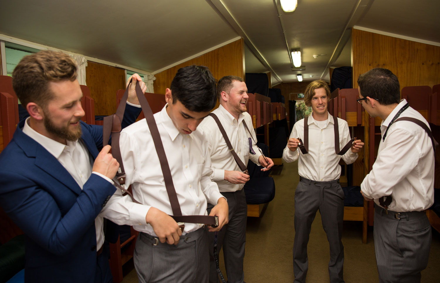 auckland wedding groomsmen preparing