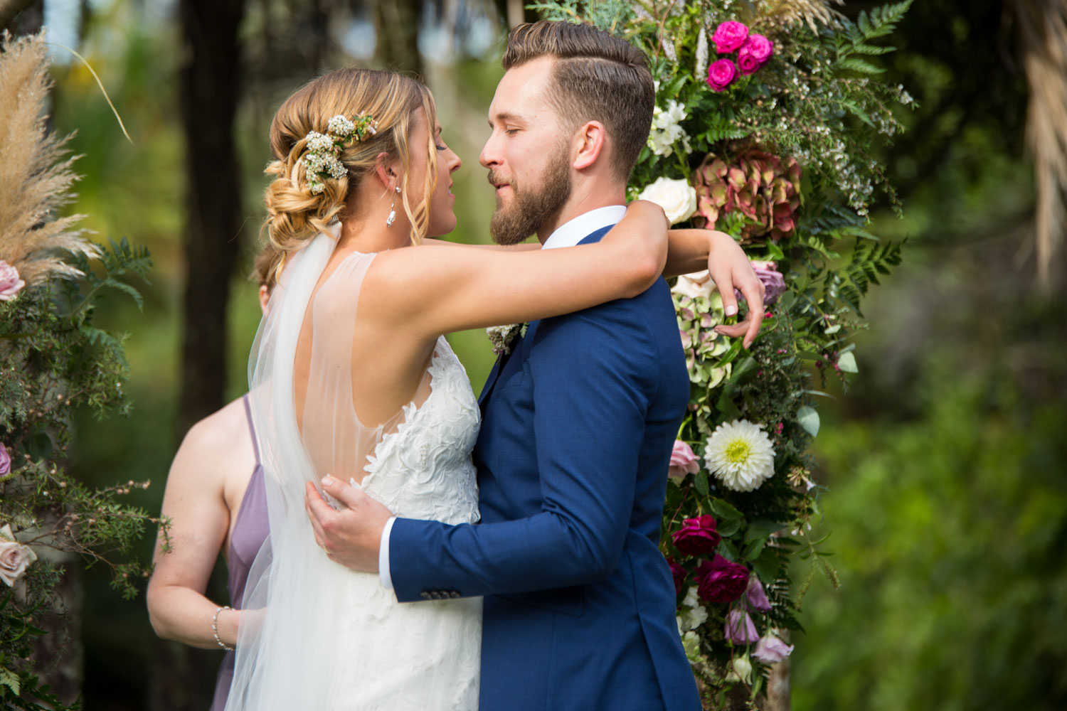 auckland wedding couple pronounced husband and wife