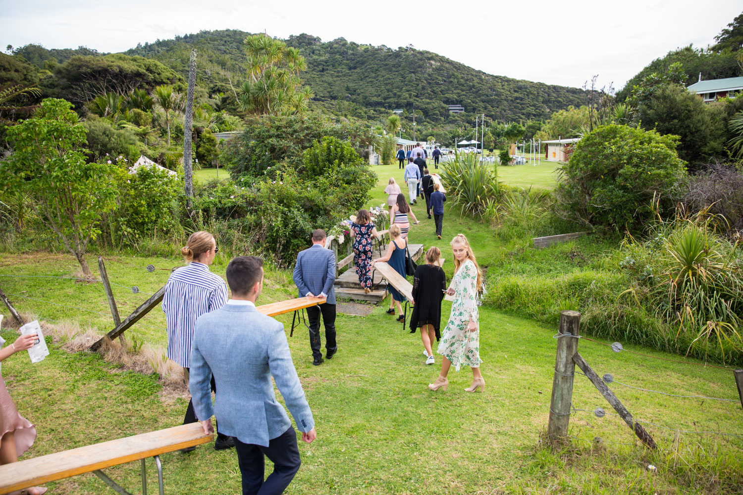 auckland wedding guest helping out
