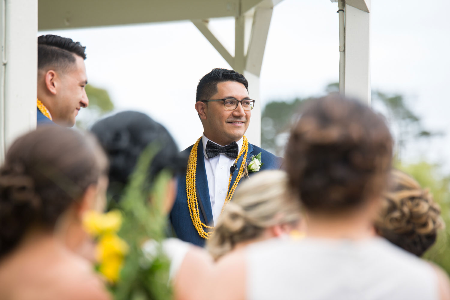 gracehill auckland wedding groom looking at crowd