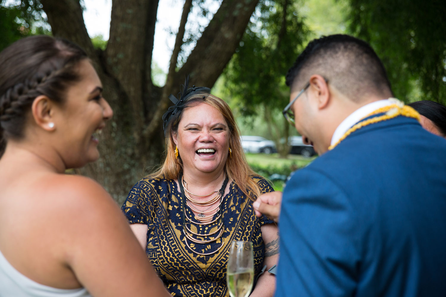 gracehill auckland wedding guest enjoying the jokes