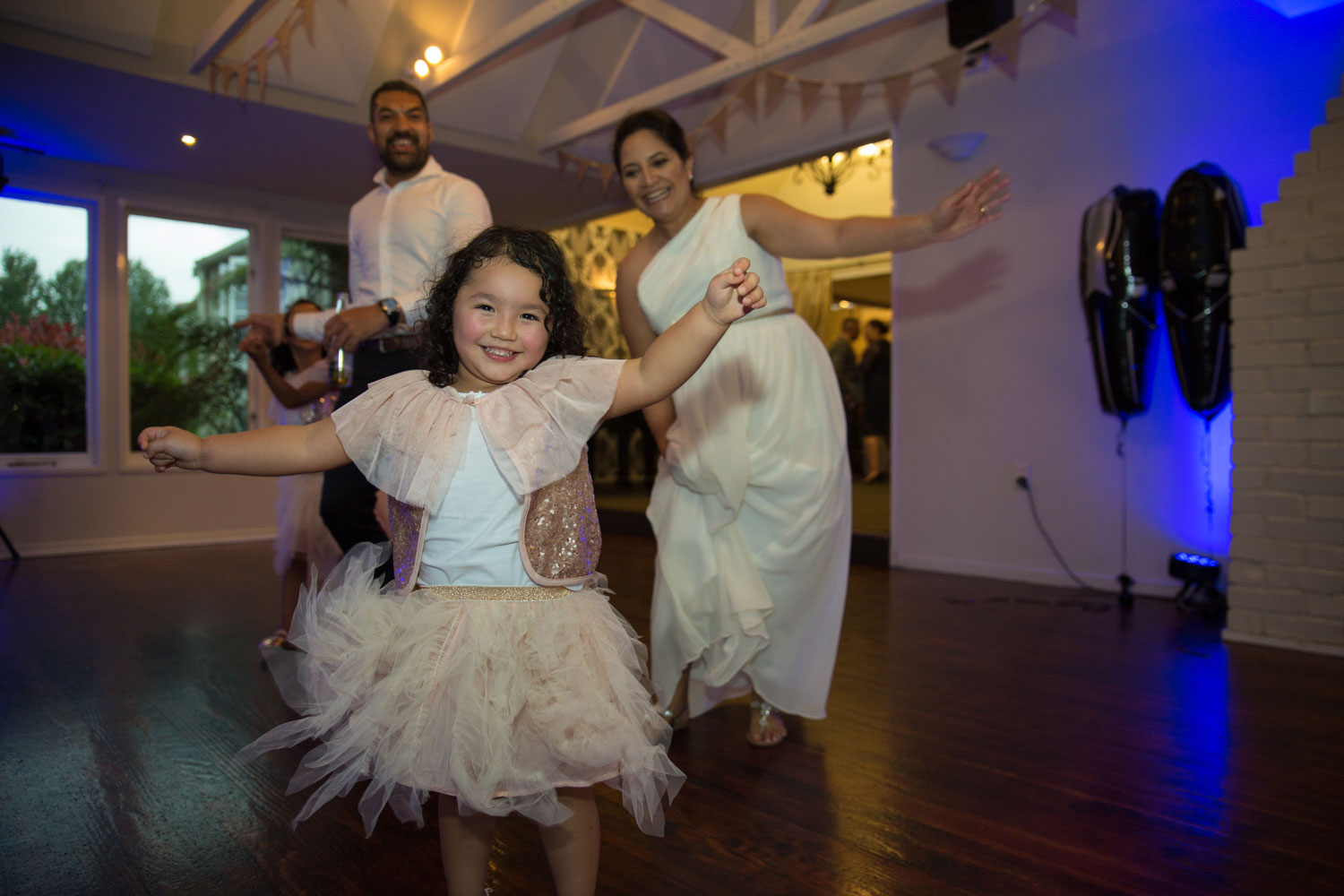 gracehill auckland wedding little girl on the dance floor