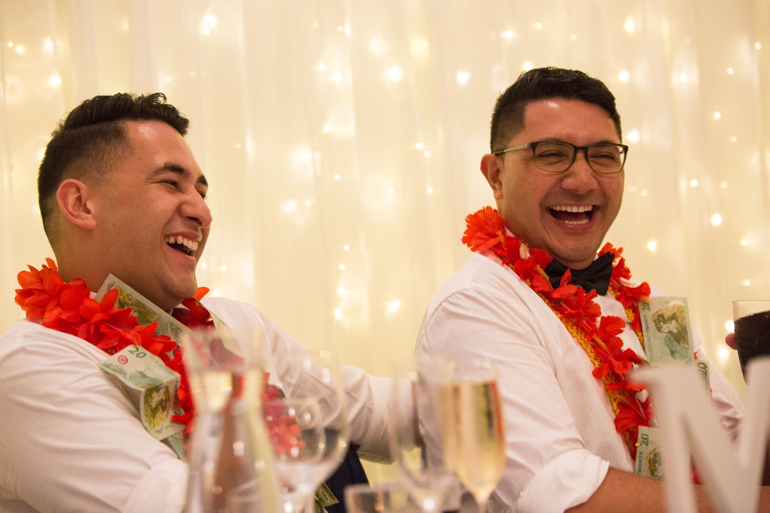 gracehill auckland wedding groom laughing during the reception