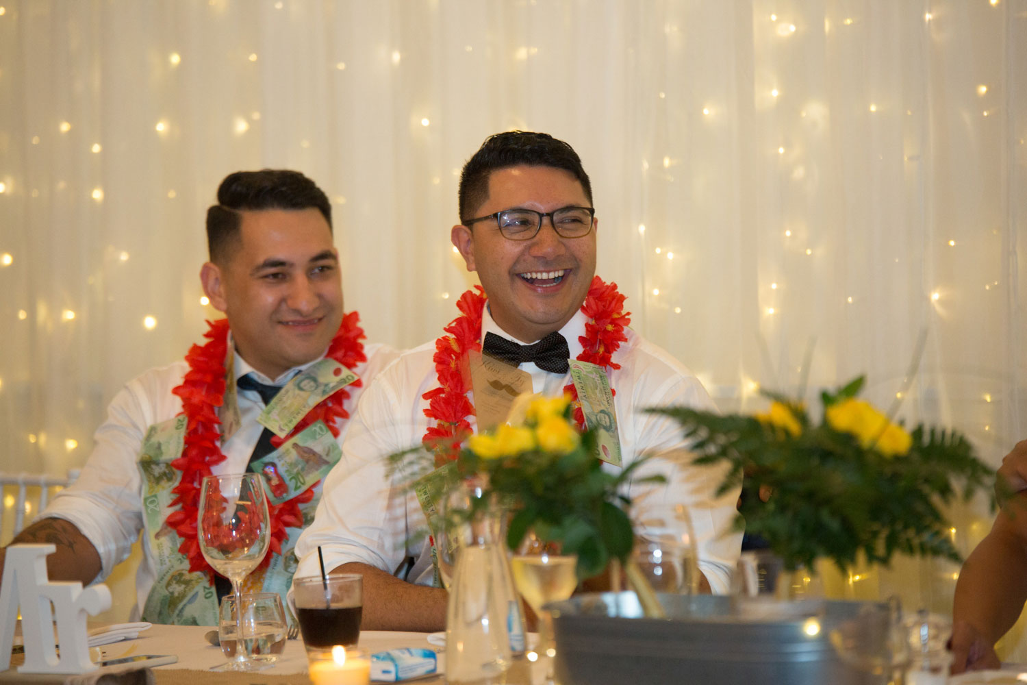 gracehill auckland wedding couple laughing at speech