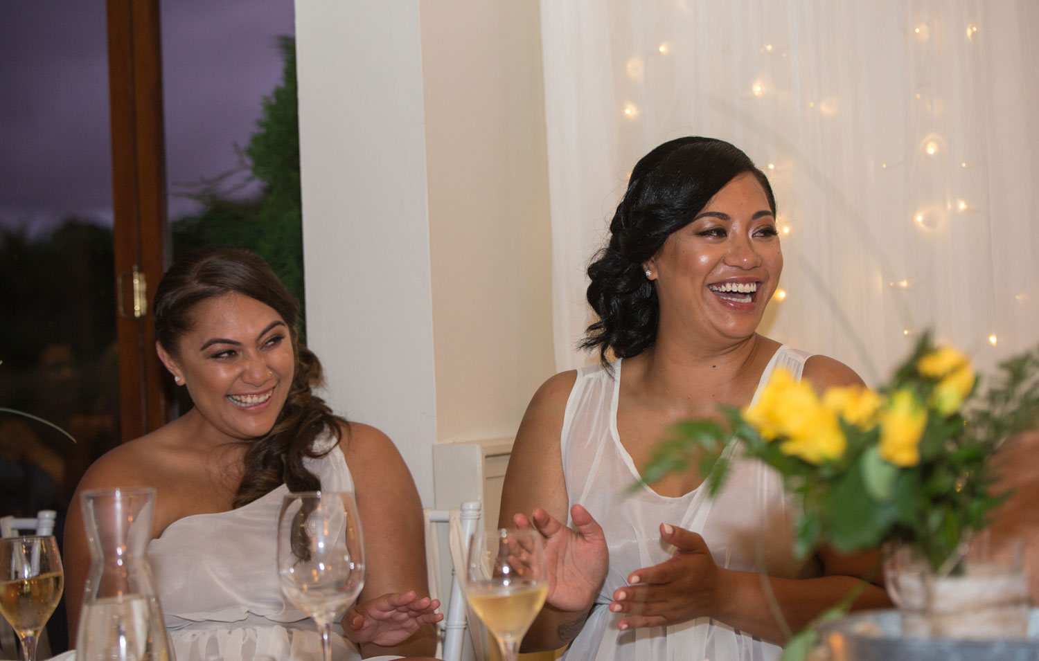 gracehill auckland wedding bridesmaids reacting to the speech