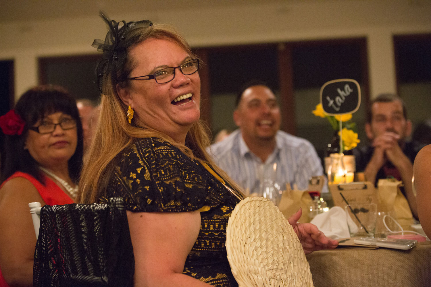 gracehill auckland wedding guest laughing